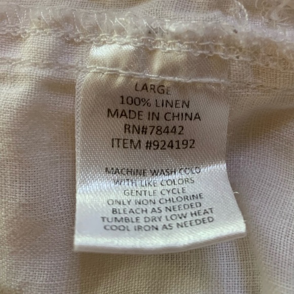 ALLEN ALLEN 100% Linen White Shorts - Picture 6 of 6